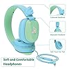 Kids-Headphones-Riwbox-CS6-Lightweight-Foldable-Stereo-Headphones-Over-Ear-Corded-Headset-Sharing-Function-with-Mic-and-Volume-Control-Compatible-with-iPadiPhonePCKindleTablet-BlueGreen Kids Headphones, Riwbox CS6 Lightweight Foldable Stereo Headphones Over Ear Corded Headset Sharing Function with Mic and…
