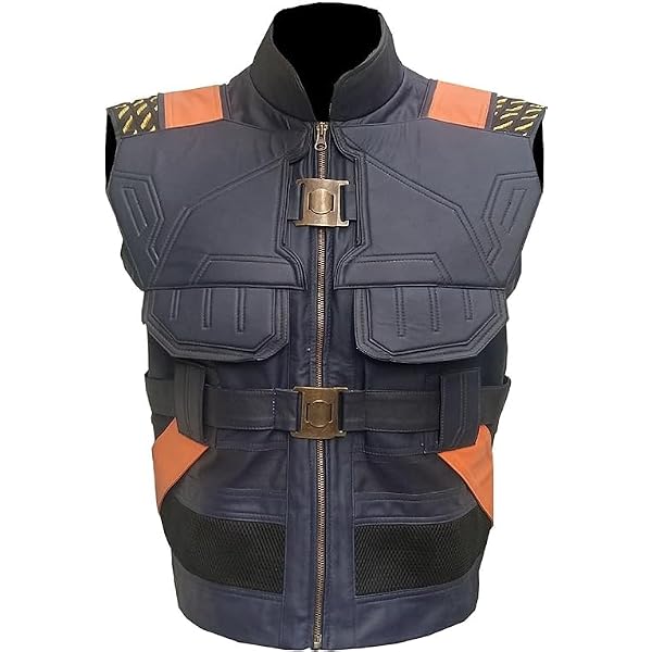 Amazon.com: The Jasperz Superhero Costume - Blue Leather Vest,XXS