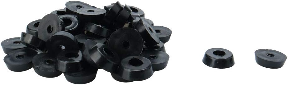 sourcing map 50pcs Rubber Feet Bumpers Furniture Table Amplifier Speaker Cabinet Leg Pads, D17x15xH5mm, Black