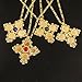 Big Size Ethiopian Cross Coin Stone Pendant for Unisex 18K Real Gold Plated Fashion Jewelry African