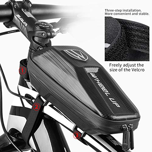 W WHEEL UP Bike Frame Bag,Bicycle Front Frame Phone Bag Bike Top Tube Bag Bike Bag Cycling Accessories Pouch