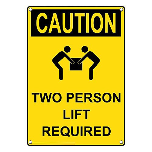 Weatherproof Plastic Vertical OSHA Caution Two Person Lift Required ...