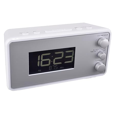 TERRIS RW 264 Radiowecker UKW Digitaluhr Schlummerfunktion PLL LC-Display weiss