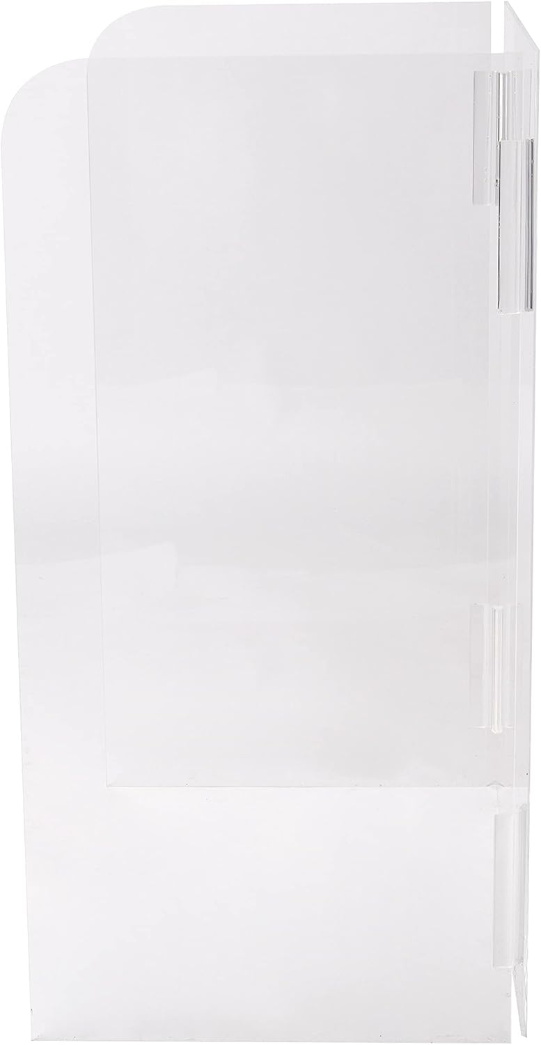 Mind Reader Folding Acrylic Sneeze Front Desk Cough Guard, Protective Clear Panel for Cashiers, Reception, Checkout Stations, 18 x 24: Home & Kitchen