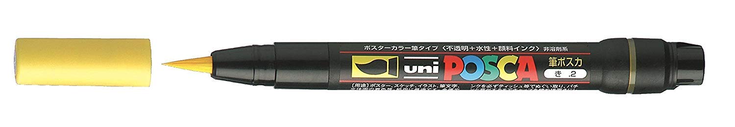 Posca UNI-BALL PCF-350 BRUSH TIPPED MARKER PENS - PACK of 10 = ALL 10 COLOURS
