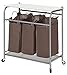StorageManiac 3 Lift-off Bags Laundry Sorter with Foldable Ironing Board, Multifunctional Laundry Cart