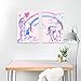 Purple Verbena Art Rainbow Unicorn Pictures for Children Walls Décor Watercolor Painting Artwork Canvas Print Wall Art for Kids Girls Bedroom Decoration Daughter Gifts,Framed 2 Pcs of 12x16 Inches