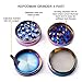 Colourful 4 Pieces Metal Zinc alloy Tobacco Grinder Spice Grinder Herb Grinder-Rainbow Metal (63mm-Diameter)-By KepooMan