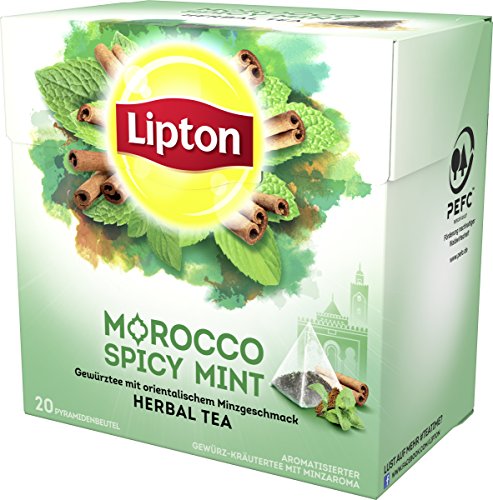 Lipton Kräutertee (für einen orientalischen Teegenuss Marokkanische Minze aus nachhaltigem Anbau) 20 Pyramidenbeutel 1… – Bild 4