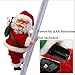 Electric Santa Climbing Ladder to Tree, Climbing Up and Down Santa Claus on Ladder with Music and Bag of Presents Tree Holiday Party Home Door Wall Decoration Xmas Ornament Toys Gift