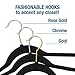 Closet Complete Supreme Quality, Ultra-Heavyweight, 85-gram, Virtually-Unbreakable Velvet Hangers, Ultra-Thin, Space Saving, No-Slip Suit Hangers, 360° Spinning, Chrome Hooks, Black, Set of 25
