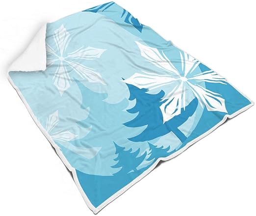 amazon com kastlee winter cartoon snowflake square blanket warm soft colorful for women kids older throw sofa couch all season lightweight travel white 50x60 inch home kitchen