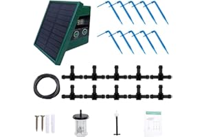 Cashmuch Solar Irrigation System for Garden, and Eenhouse with 30-Day Battery Life, 30 Watering Durations, and 10 Interval Mo