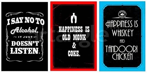 Artangle Paper Alcohol with Matte Finishing Poster (35.56 cm X 5.08 cm, Multicolor) - 3 Piece