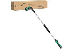 Yesker Watering Wand for Garden Hose, 36-54 Inch Adjustable, 10 Spray Patterns, Sprayer Wand with Pivoting Head, Garden Hose Nozzle with Thumb Flow Control, Ideal for Water Hanging Baskets and Shrubs