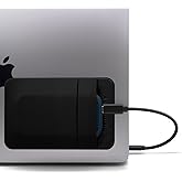 Afterplug 2-Pocket Pouch for Laptop with Reusable Adhesive, for Portable External SSD SanDisk, Samsung T7, Crucial X8, Apple 