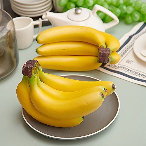 image for Longpro Realistic Artificial Fruits Fake Bananas for Display High Simu