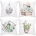 BLEUM CADE Throw Pillow Covers Cactus Succulent Pillow Covers Plants Potted Throw Pillow Cases Cushion Covers Zippered Pillowcase 18