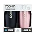 Dual Pack ICONIQ Stainless Steel Vacuum Insulated Tumbler (20 oz Black + 20 oz Rose Gold)