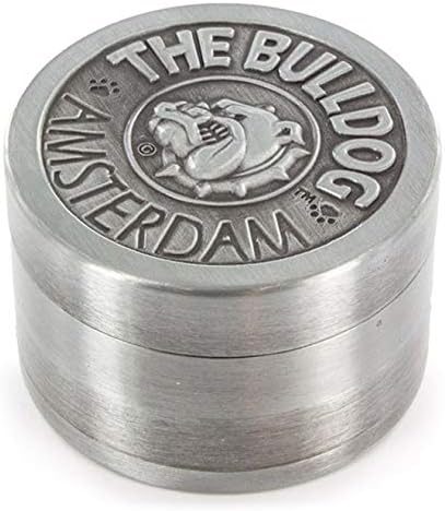 The bulldog 3 part embossed silver metal grinder with diamond shaped teeth for a fine grind, Silver,black,purple, 40 mn - Image 5