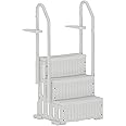 UPHYB Pool Ladder, 3-Step Pool Stairs with Double Handrails and Non-Slip Steps for 36-48” Above Ground and In-Ground Pools, White