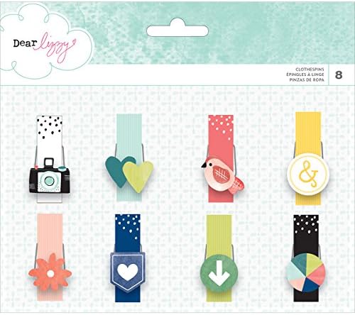American Crafts Dear Lizzy Saturday Icon Clothespins Embellishments