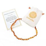 Amber Teething Necklace – Teething Necklace For Babies Unisex – Anti-inflammatory, Swollen gums & Teething Pain Reduce Properties – Certificated Natural Ukrainian Amber Beads