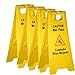 Tiger Chef Yellow Wet Floor Caution Sign, 2-sided Fold-out, Floor Safety Sign, Caution Wet Floor 24-inch By 12-inch Cuadado Piso Mojado (4 Pack)