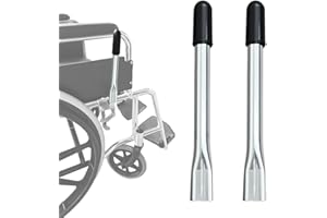Wheelchair Brake Handle Extenders for 5/8" Tips - Flat Wheel Lock Grips Replacement, Pack of 2 (8.6"L)