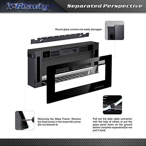 4 Electric+Fireplace+Recessed+Mounted+Multicolor