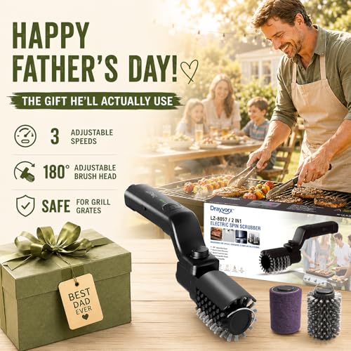Electric Grill Brush, Cordless BBQ Grill Cleaner for Burnt-On Food, Safe Bristle-Free Electric Grill Cleaning Tool for Outdoor Grills