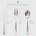 Plastic Silverware, 300 Pieces Disposable Silverware Set, Plastic Cutlery Set, 100 Plastic Forks, 100 Plastic Spoons, 100 Plastic Knives, Heavyweight Plastic Utensils Ideal for Party Supplies