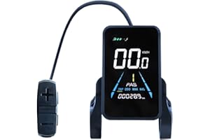 RichVibe Electric for Bicycle LCD Display Panel with Connector, Rued Glass Screen Speedometer E-for Bike Dashboard, for Dual 