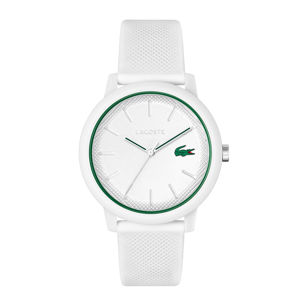 Lacoste Analogue Quartz Watch for Men LACOSTE.12.12 Collection with White Silicone Bracelet - 2011169 — image 1