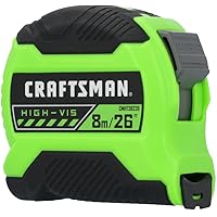 CRAFTSMAN Hi-Vis Tape Measure High-Visibility 8M/26-Ft Black and Green (CMHT38226S)
