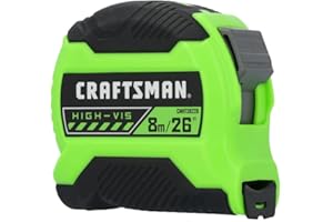 CRAFTSMAN Hi-Vis Tape Measure High-Visibility 8M/26-Ft Black and Green (CMHT38226S)