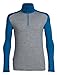 Icebreaker Tech Heavyweight Base Layer Half Zip Pullover Top, New Zealand Merino Wool