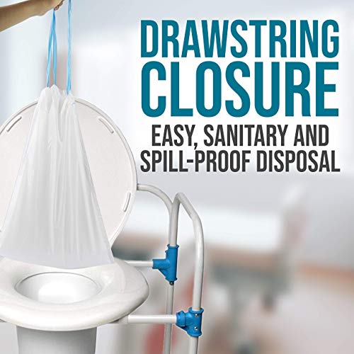 JJ CARE Commode Liner with Absorbent Pad, Portable Toilet Bags, Bedside