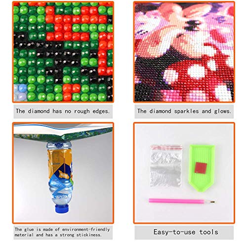 Diamond Painting Kits for Adults 5D DIY Full Drill Crystal Rhinestone Embroidery Cross Stitch Arts Craft Canvas Wall Decor Two Cute Mice(11.8inX11.8in)