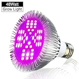 LED Grow Lights Bulb, PATHONOR E27 48W LED Full Spectrum High Efficient Hydroponic Plant Grow Lights for Garden Greenhouse, Grow Tent Bulb and Hydroponic Aquatic
