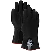 SHOWA 6781R Neoprene Chemical Resistant Safety Glove with Cotton Liner and Rough Grip, 12" Length, Large (12 Pair)