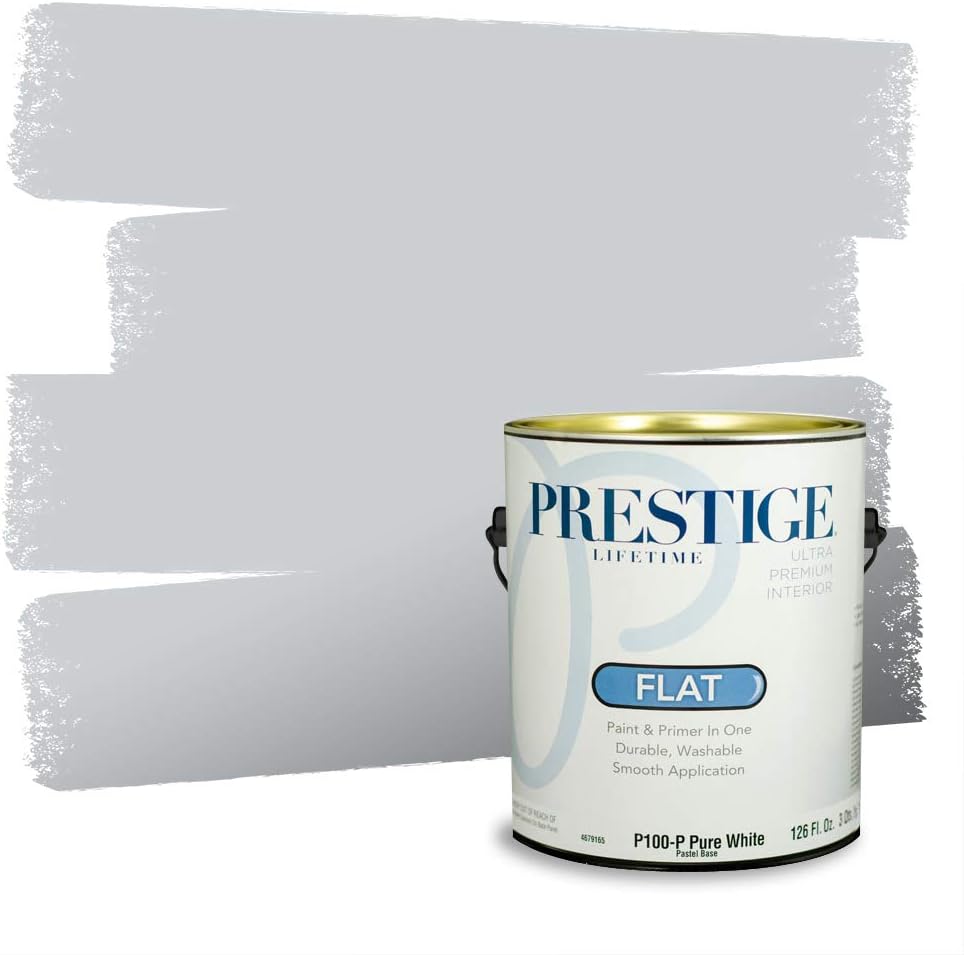 Amazon Com Prestige Paints Interior Paint And Primer In One 1 Gallon Flat Comparable Match Of Valspar Silver Leaf Home Improvement
