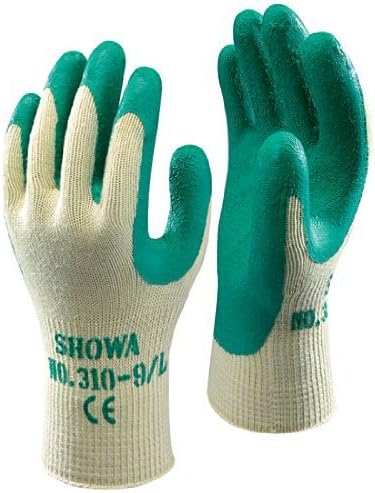 Showa 310 Green Grip Work & Gardening Gloves Size 8 / Medium - 10 Pairs
