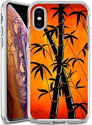 Soft TPU Case for Newly Released iPhone Xs Max, Transparent Clear Lightweight Printed Bamboo iPhone Xs Max [Latest Model 2018] Cover Case