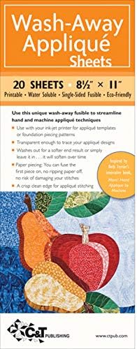 Wash-Away Appliquรฉ Sheets 15 Sheets โข 8 1/2โ x 11โ โข Printable โข Water Soluble โข Single-Sided Fusible โข Eco-Friendly