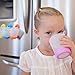 Puj Phillip Cups for Kids - Hangable Training Cups - Rinse-and-Play Reusable Plastic Cups with Grippy Hooks - Dishwasher Safe - Set of 2 (Ctiron)