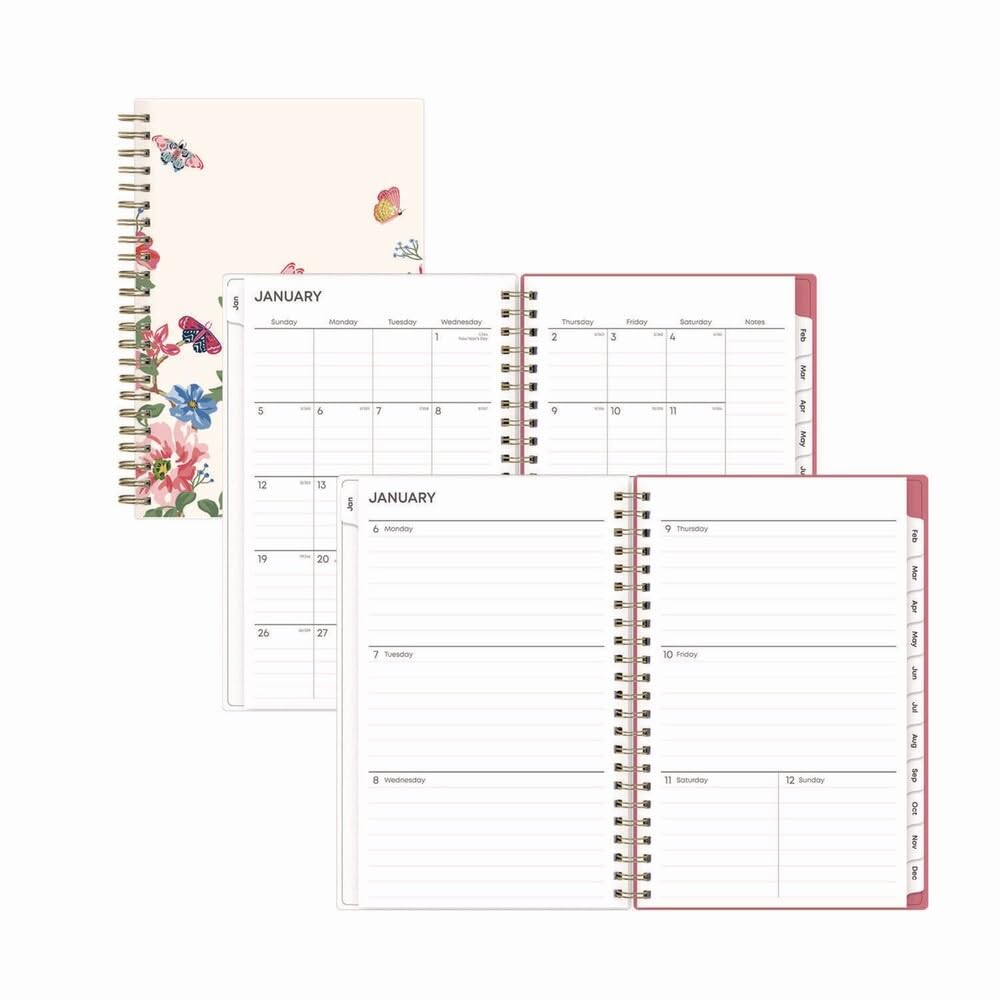 BLUE SKY 2023 Weekly and Monthly Planner, January - December, 5" x 8", Frosted Cover, Wirebound, Fly By (140196)