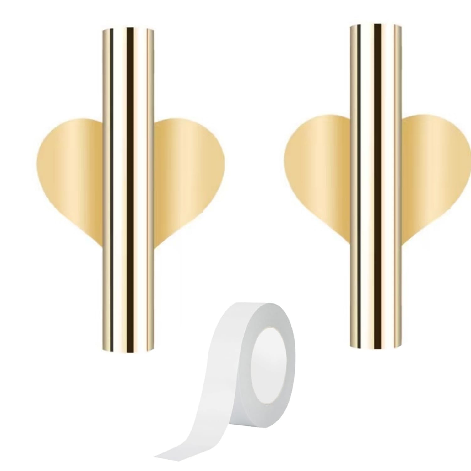 BOBOZHONG Metal Wall Vase,2 Pcs Wall Flower Vase Tube, Dried Flower Vase Racks Heart-Shaped Wall-Mounted Flower Tube Modern Drying Plant Stand Wall Decor for Porch Home Office