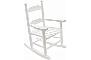 Hngilkoo Child Rocking Chair for 3-6 Small Baby Kids Wooden Outdoor Furniture Indoor Living Room Lounge Bedroom Porch Patio Outside White
