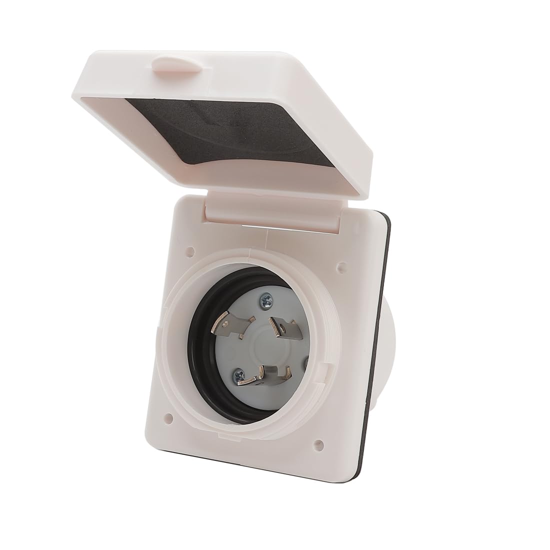 Photo 1 of 30Amp RV Power Inlet Box Nema L5-30P 30A Camper RV Power Inlet, 30A 125V Marine Shore Twist Lock Power Inlet for Camper RV, with Cover Cap White